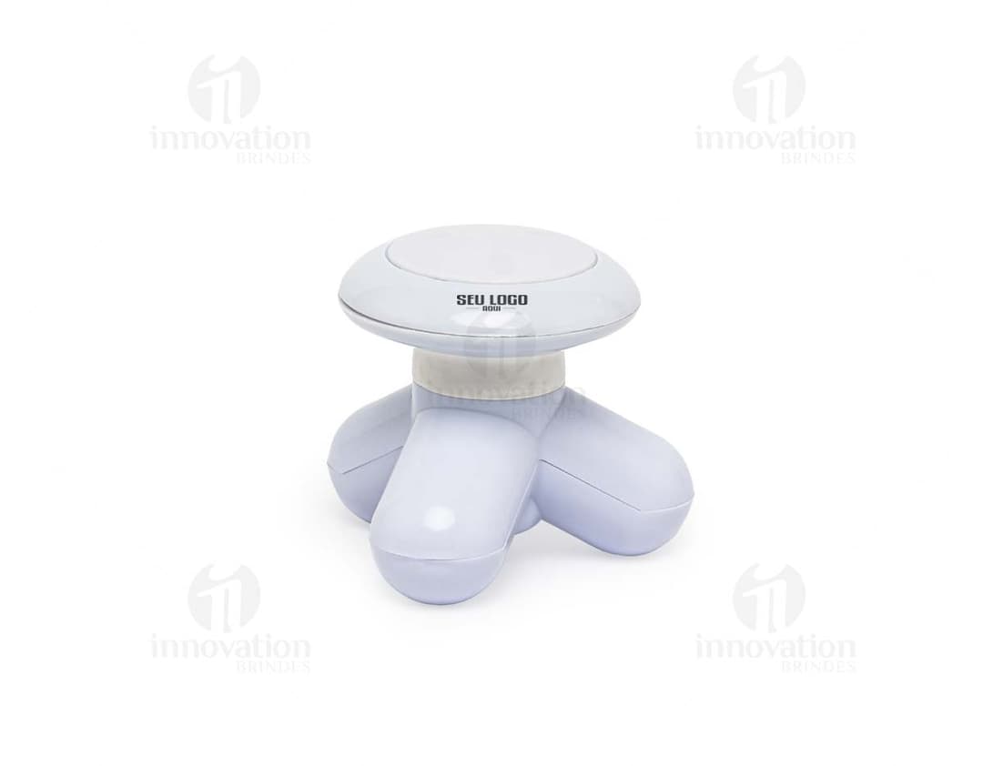 Mini Massageador Corporal portátil na cor rosa, com design ergonômico e pequeno tamanho para facilitar o uso em diversas regiões do corpo.