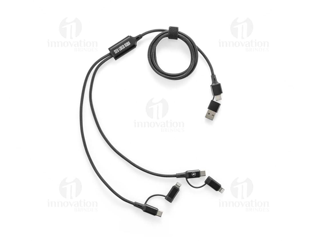 BERTOZZI Cabo USB superrápido 6 em 1 em alumínio 20 reciclado e PET 4 reciclado permitindo a tranferência de dados