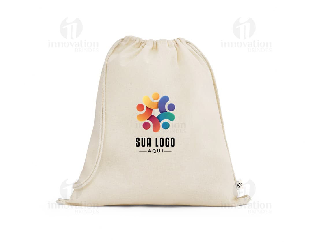 BELIZE Sacola tipo mochila 100 algodão orgânico 140 gm²