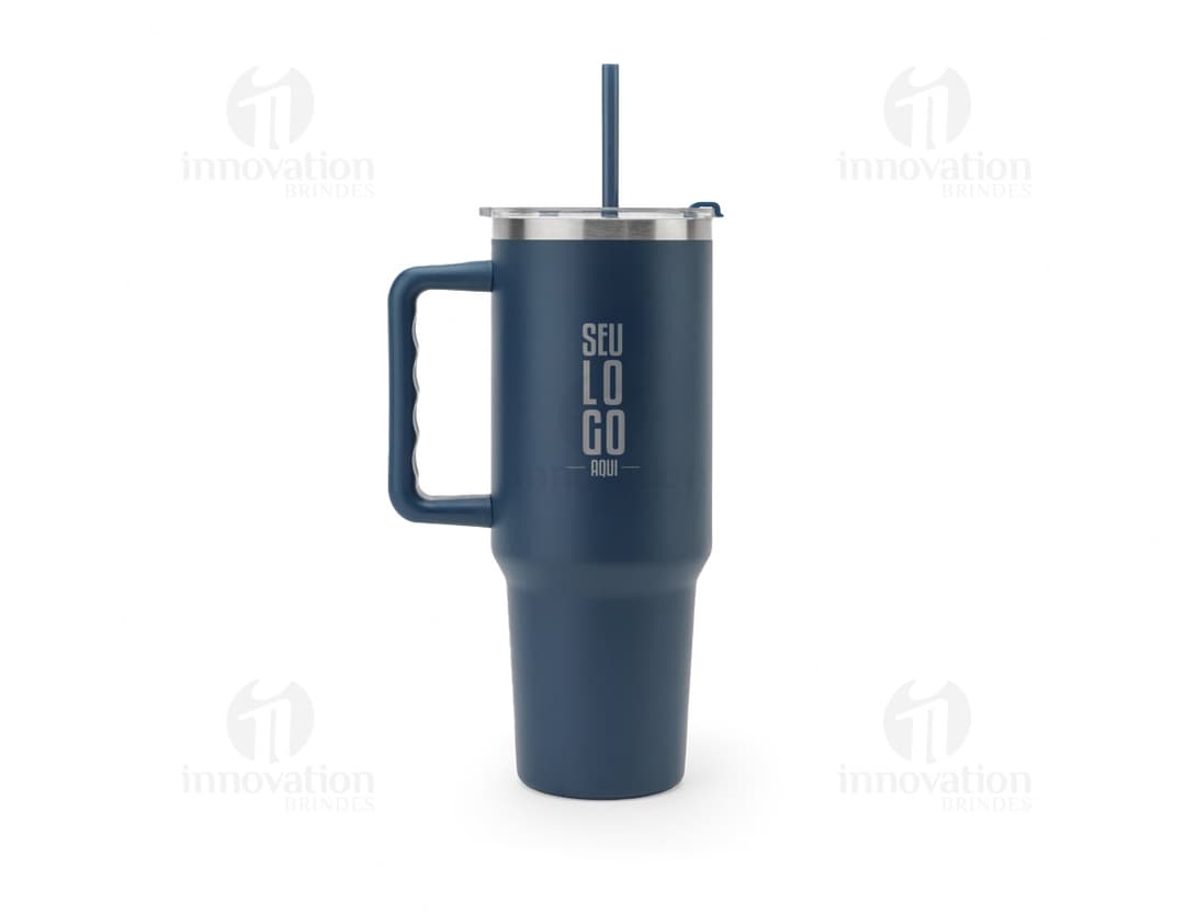 JOYNER XL Copo de viagem de grande dimensão em aço inoxidável 91 reciclado com parede dupla isolada a vácuo e acabamento em mate 1300 mL