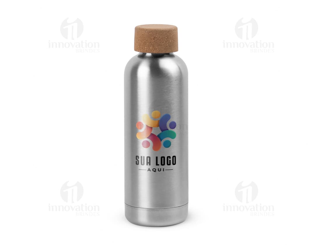 DALEY Squeeze em aço inox de parede simples com tampa em cortiça 760 mL