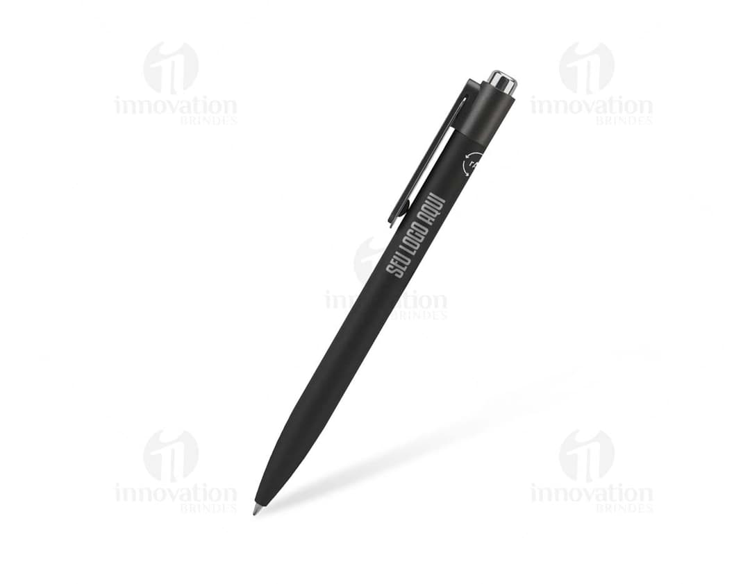 KYLIE Esferográfica em alumínio 94 reciclado com clipe inovador e escrita em azul