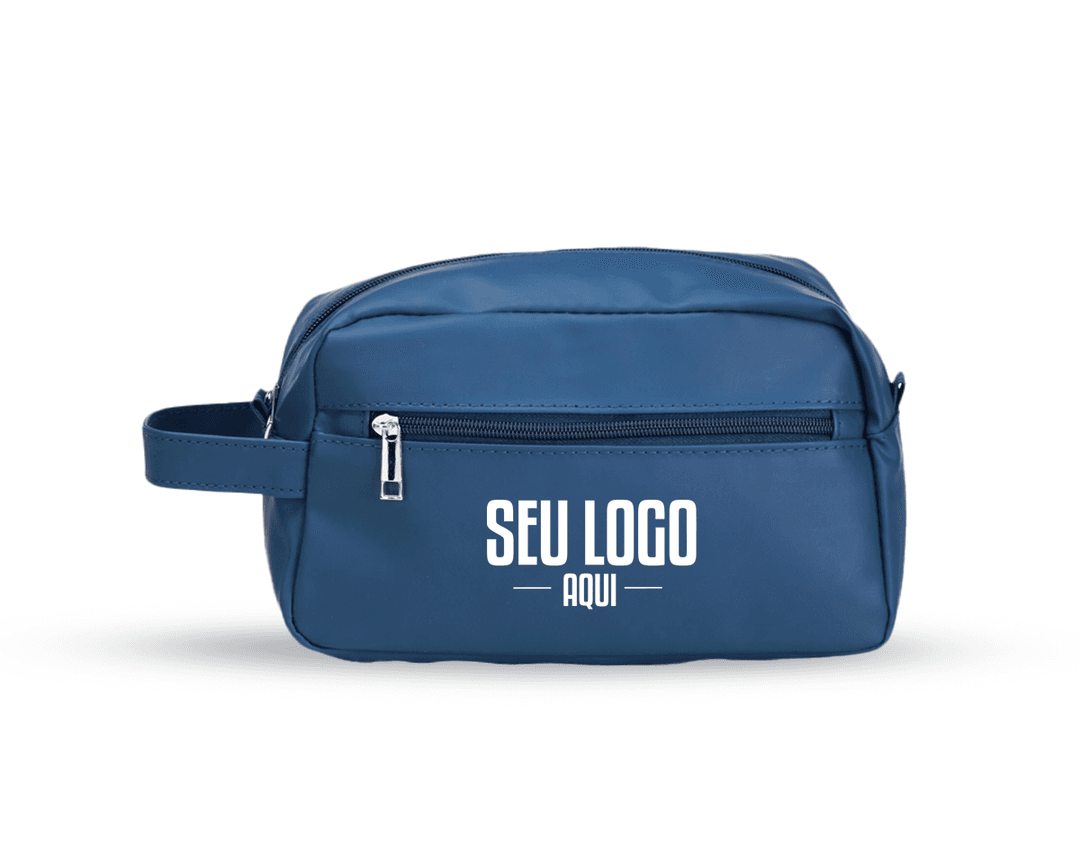 Nécessaire de couro sintético preto com zíper, ideal para guardar dinheiro, cartões, documentos e outros objetos pessoais. Perfect para uso diário no escritório, escola ou viagem.