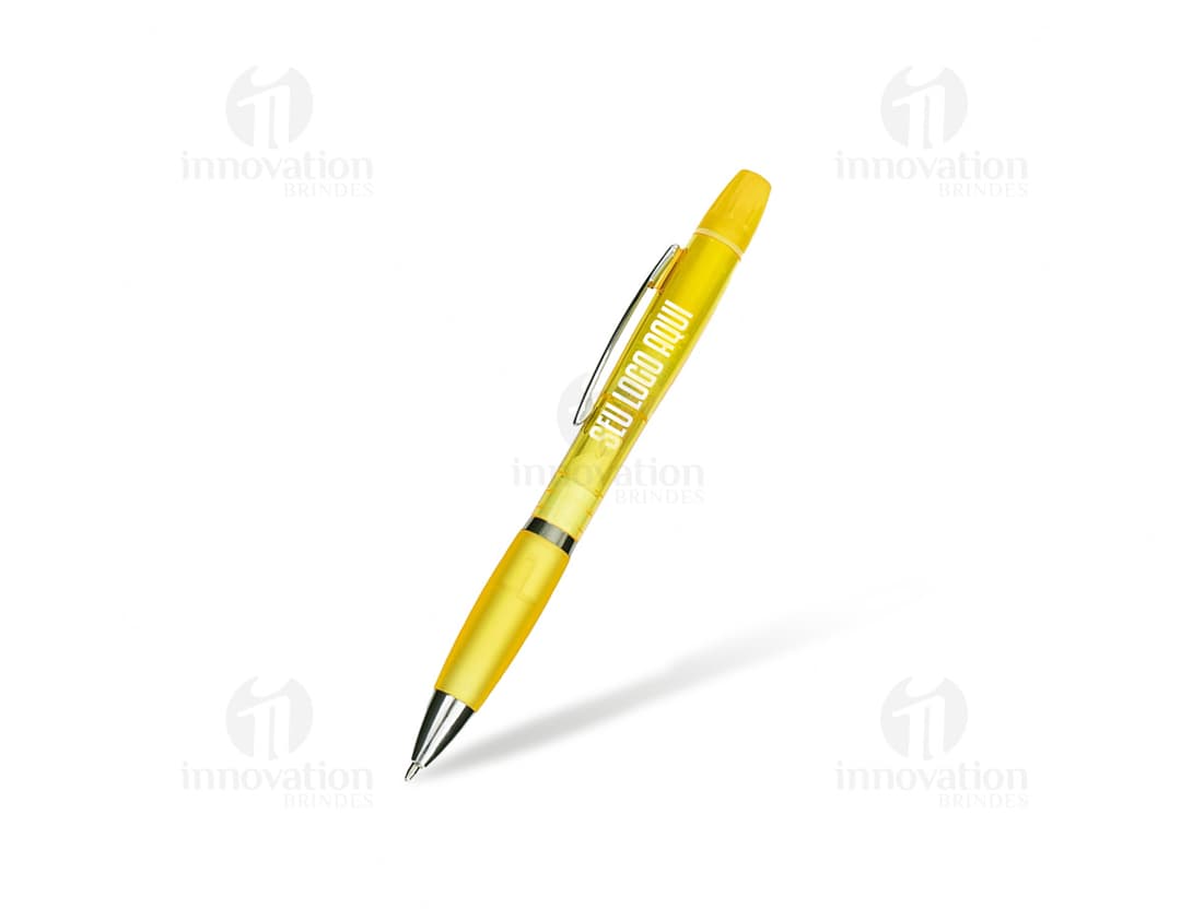 CANETA PLÁSTICA C MARCA TEXTO