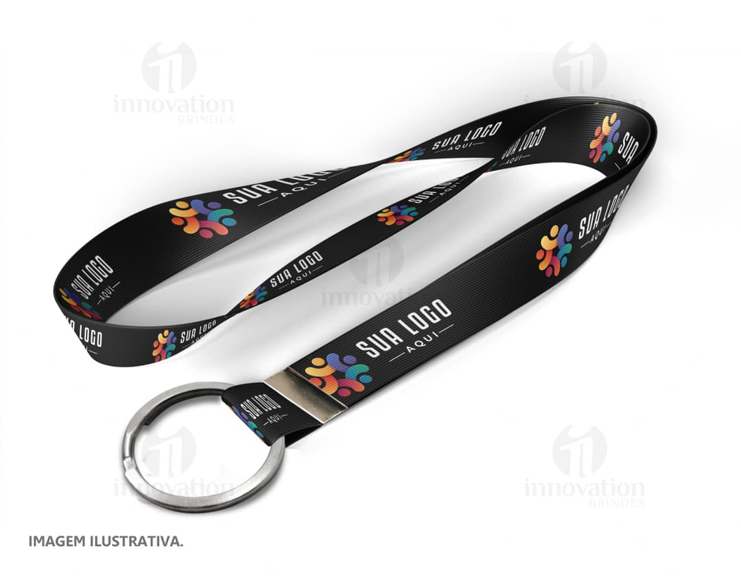 Cordão com argola 140 cm x 1,5cm - Acessório moderno e prático para uso em escritórios e eventos. Feito em material resistente e design inovador. Compre já! #cordão #argola #brinde #moderno #prático