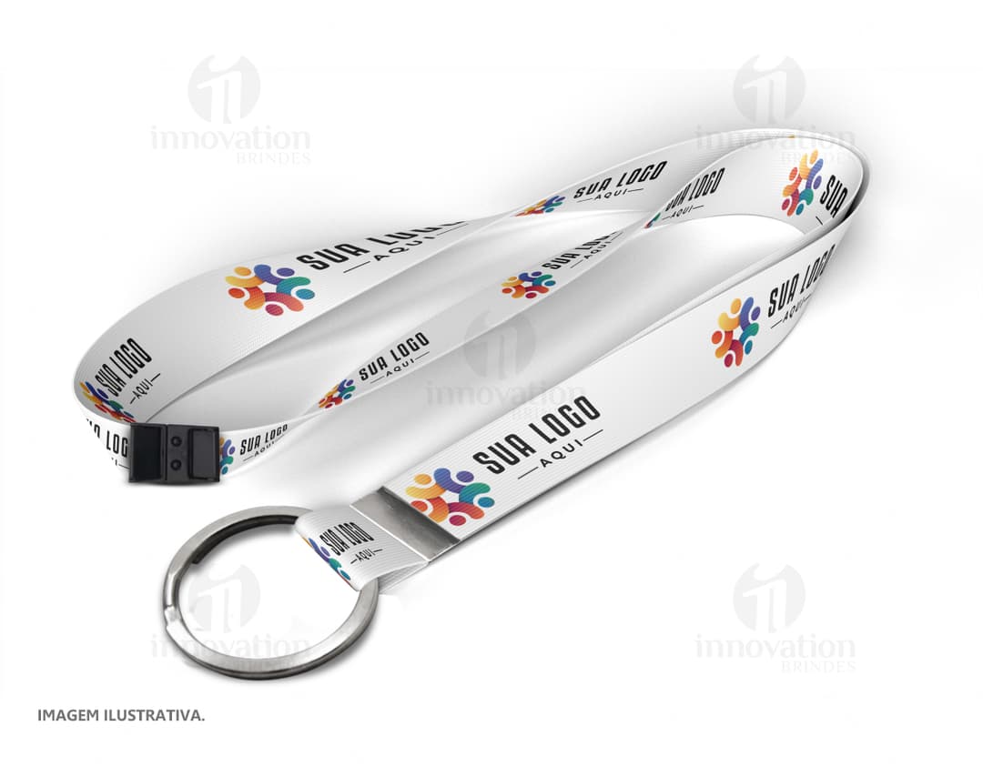 Cordão para crachá com trava 85cm x 2cm - Prático e moderno para garantir a segurança dos seus funcionários. Ideal para eventos corporativos e feiras de negócios. Adquira já o seu e aproveite a praticidade e estilo deste item essencial. Confira!