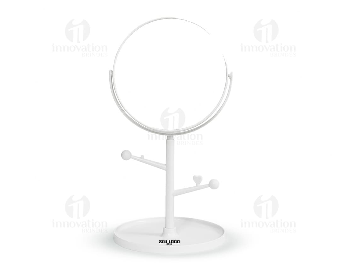 Espelho de mesa plástico em formato de copo de vinho vazio, com design moderno e brilhante. Reflete objetos e pessoas ao redor, feito de metal prateado. Ideal para uso em casa, restaurantes ou escritórios, representando um símbolo de bebidas e tecnologia.