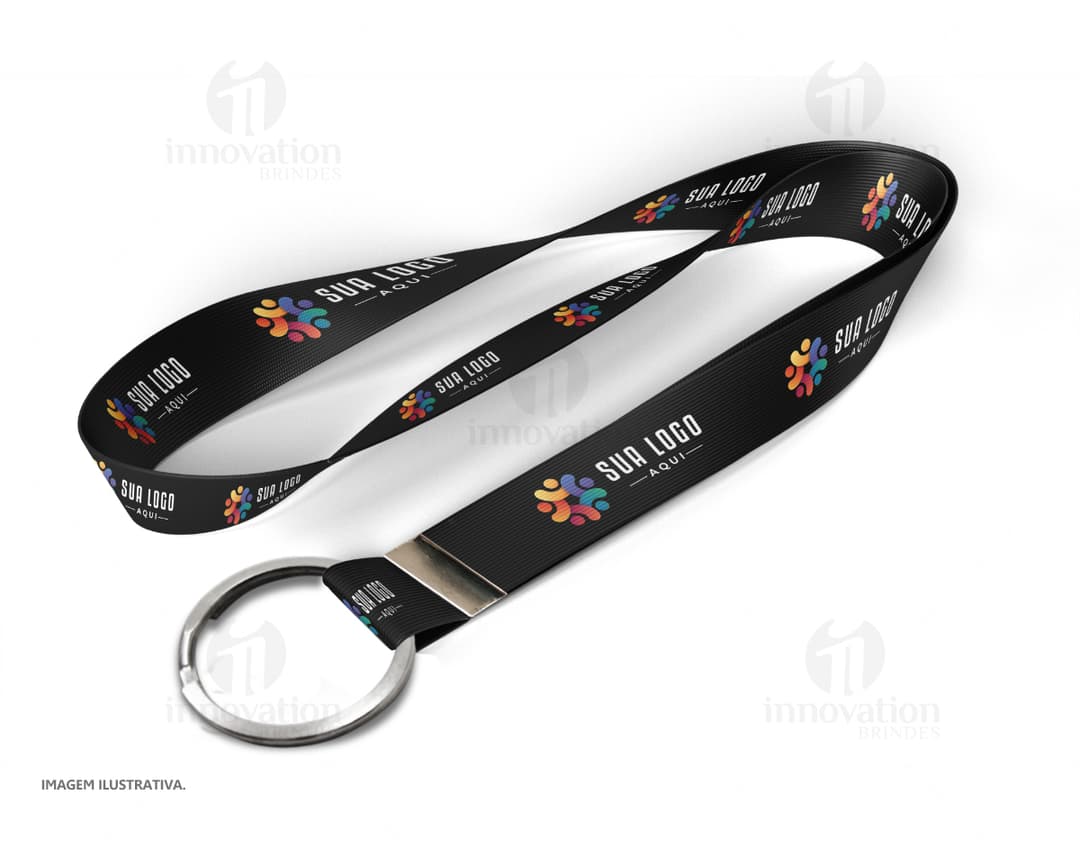 Cordão com argola simples - 85cm x 2,5cm: moderno e elegante para seu dia a dia no escritório. Feito em material de alta qualidade e design sofisticado, ideal para manter seu crachá sempre visível e seguro. Adquira o seu agora! #brindes #cordao #argolasimples #escritorio #modernidade