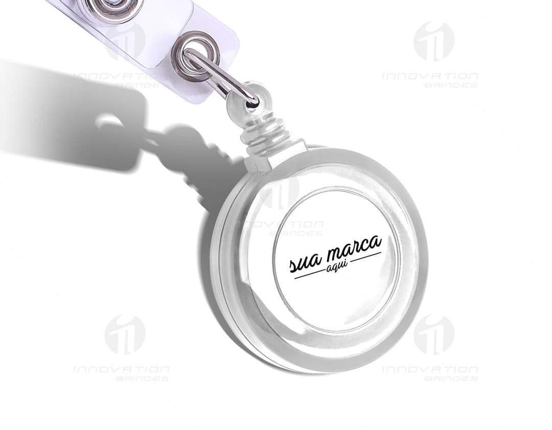 Porta crachá translúcido: mantenha seus crachás organizados e protegidos com este elegante porta crachá em vidro. Ideal para identificação corporativa, eventos e feiras. Adquira agora!